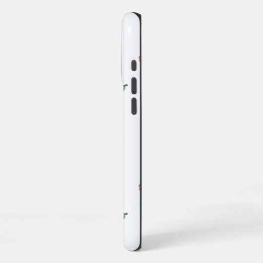 Seamless Red Floral Ditsy Pattern Transparent  iPhoneケース (左側面)