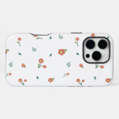 Seamless Red Floral Ditsy Pattern Transparent  iPhoneケース (裏面横)
