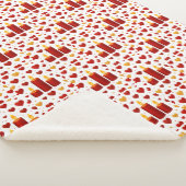 "Seamless Red & Gold Candlelight Hearts Pattern –  シェルパブランケット (3/4)
