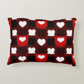 Seamless Red Heart Pattern Background アクセントクッション (裏面)