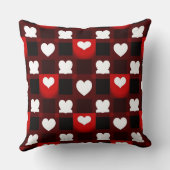 Seamless Red Heart Pattern Background クッション (裏面)