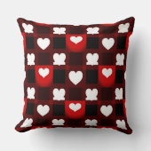 Seamless Red Heart Pattern Background クッション (正面)