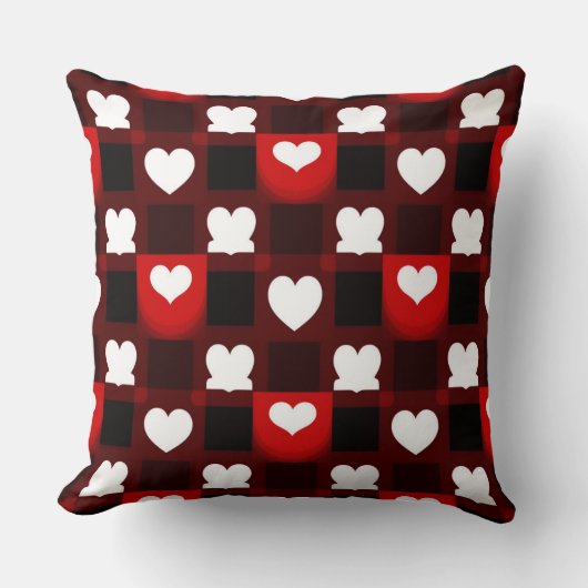 Seamless Red Heart Pattern Background クッション (正面)