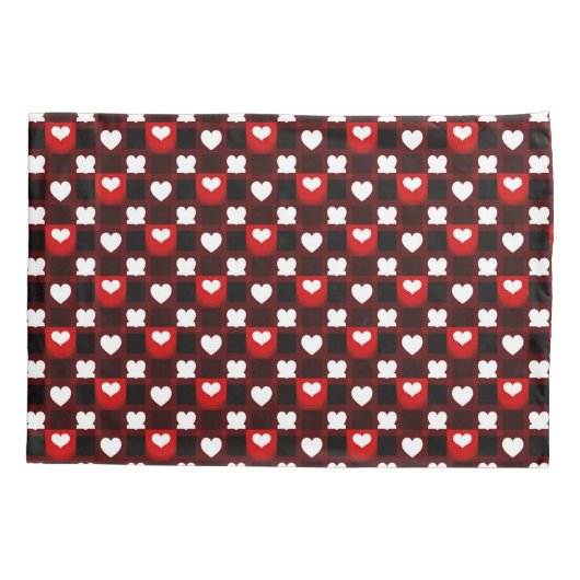 Seamless Red Heart Pattern Background 枕カバー (裏面)