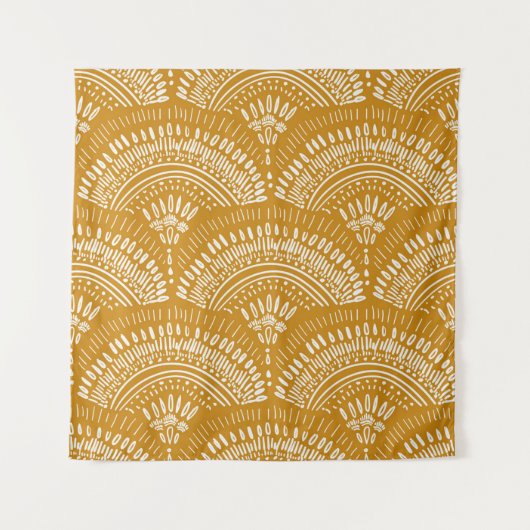 seamless repeat, abstract bohemian geometric patte タペストリー (正面)