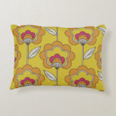seamless retro floral pattern アクセントクッション (裏面)