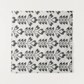 seamless retro pattern with abstract flowers and l タペストリー (正面(横))