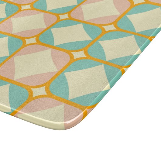 Seamless retro pattern with rounded squares カッティングボード (角)
