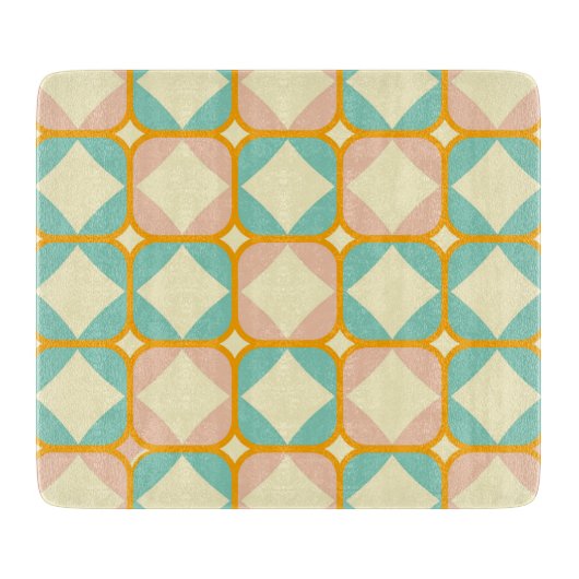Seamless retro pattern with rounded squares カッティングボード (正面)