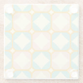 Seamless retro pattern with rounded squares ガラスコースター (裏面)