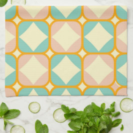 Seamless retro pattern with rounded squares キッチンタオル