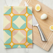 Seamless retro pattern with rounded squares キッチンタオル (四つ折り)