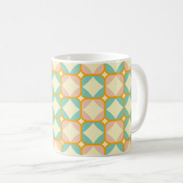 Seamless retro pattern with rounded squares コーヒーマグカップ
