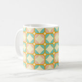 Seamless retro pattern with rounded squares コーヒーマグカップ (正面左)
