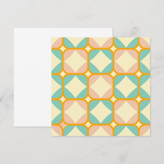 Seamless retro pattern with rounded squares サンキューカード (正面/裏面)