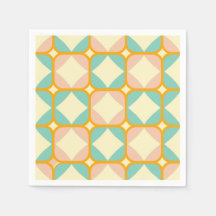 Seamless retro pattern with rounded squares