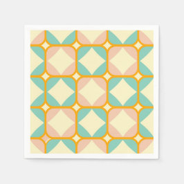 Seamless retro pattern with rounded squares スタンダードカクテルナプキン