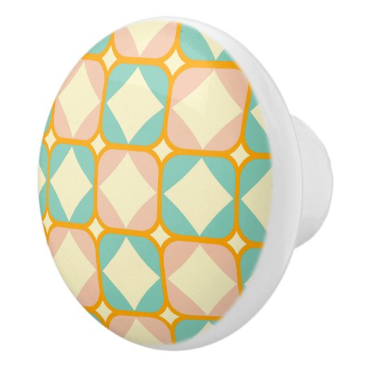 Seamless retro pattern with rounded squares セラミックノブ (右)