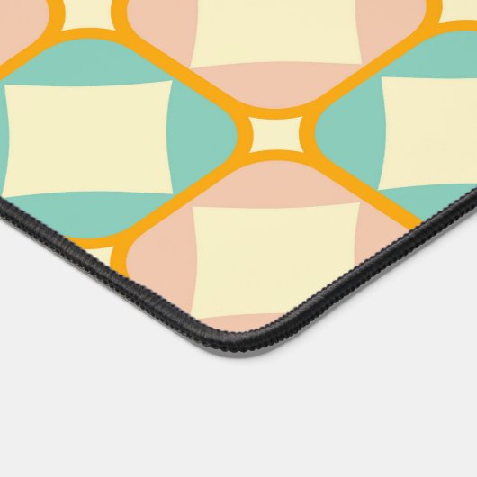 Seamless retro pattern with rounded squares デスクマット (コーナー)