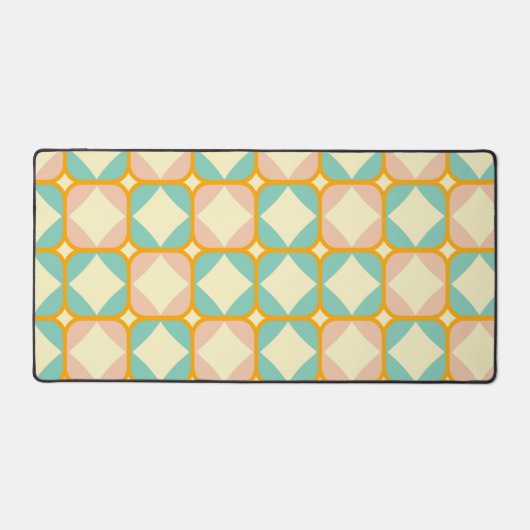 Seamless retro pattern with rounded squares デスクマット (正面)