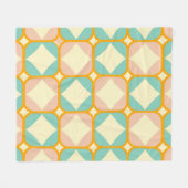 Seamless retro pattern with rounded squares フリースブランケット (正面(横))