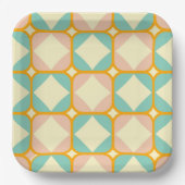 Seamless retro pattern with rounded squares ペーパープレート (正面)