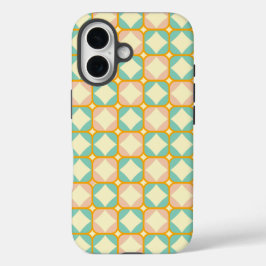 Seamless retro pattern with rounded squares iPhone 16ケース