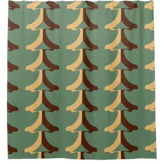 Seamless retro pattern with vertical elements. abs シャワーカーテン (正面)