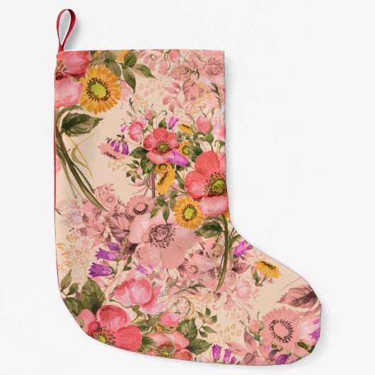 Seamless rococo pattern bouquets. Beautiful bouque スモールクリスマスストッキング (正面)