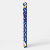 Seamless Royal Blue Nautical Pattern iPhoneケース (左側面)