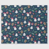 Seamless Santa Claus And Ornaments ラッピングペーパー (フラット)