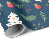 Seamless Santa Claus And Ornaments ラッピングペーパー (ロールコーナー)