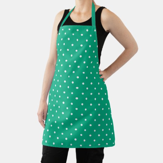 Seamless solid teal polka dot pattern エプロン (インサイチュ)