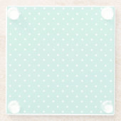 Seamless solid teal polka dot pattern ガラスコースター (裏面)