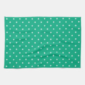 Seamless solid teal polka dot pattern キッチンタオル (横)