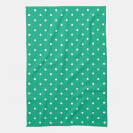Seamless solid teal polka dot pattern キッチンタオル