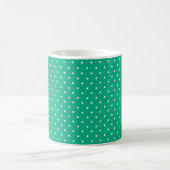Seamless solid teal polka dot pattern コーヒーマグカップ (中央)