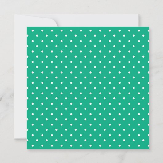 Seamless solid teal polka dot pattern サンキューカード (正面)
