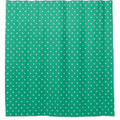 Seamless solid teal polka dot pattern シャワーカーテン (正面)