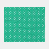 Seamless solid teal polka dot pattern フリースブランケット (正面(横))
