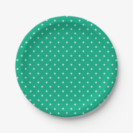 Seamless solid teal polka dot pattern ペーパープレート