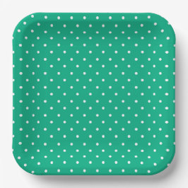 Seamless solid teal polka dot pattern ペーパープレート