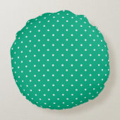 Seamless solid teal polka dot pattern ラウンドクッション (裏面)