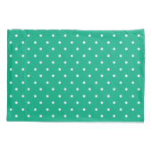 Seamless solid teal polka dot pattern 枕カバー (裏面-左)