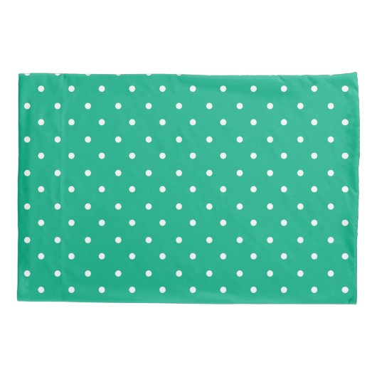 Seamless solid teal polka dot pattern 枕カバー (裏面-左)