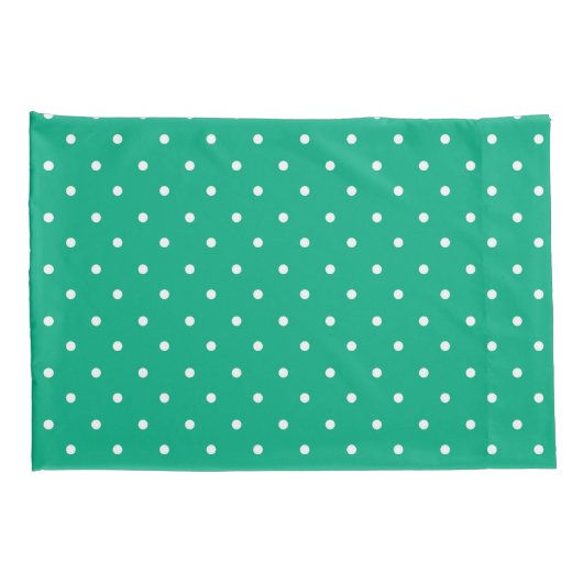 Seamless solid teal polka dot pattern 枕カバー (裏面-右)