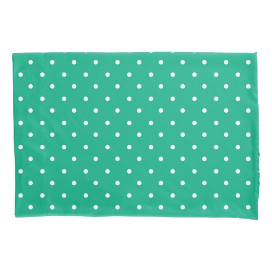 Seamless solid teal polka dot pattern 枕カバー (正面左)