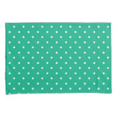 Seamless solid teal polka dot pattern 枕カバー (正面右)