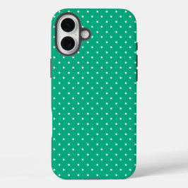 Seamless solid teal polka dot pattern iPhone 16 plusケース