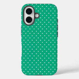 Seamless solid teal polka dot pattern iPhone 16ケース